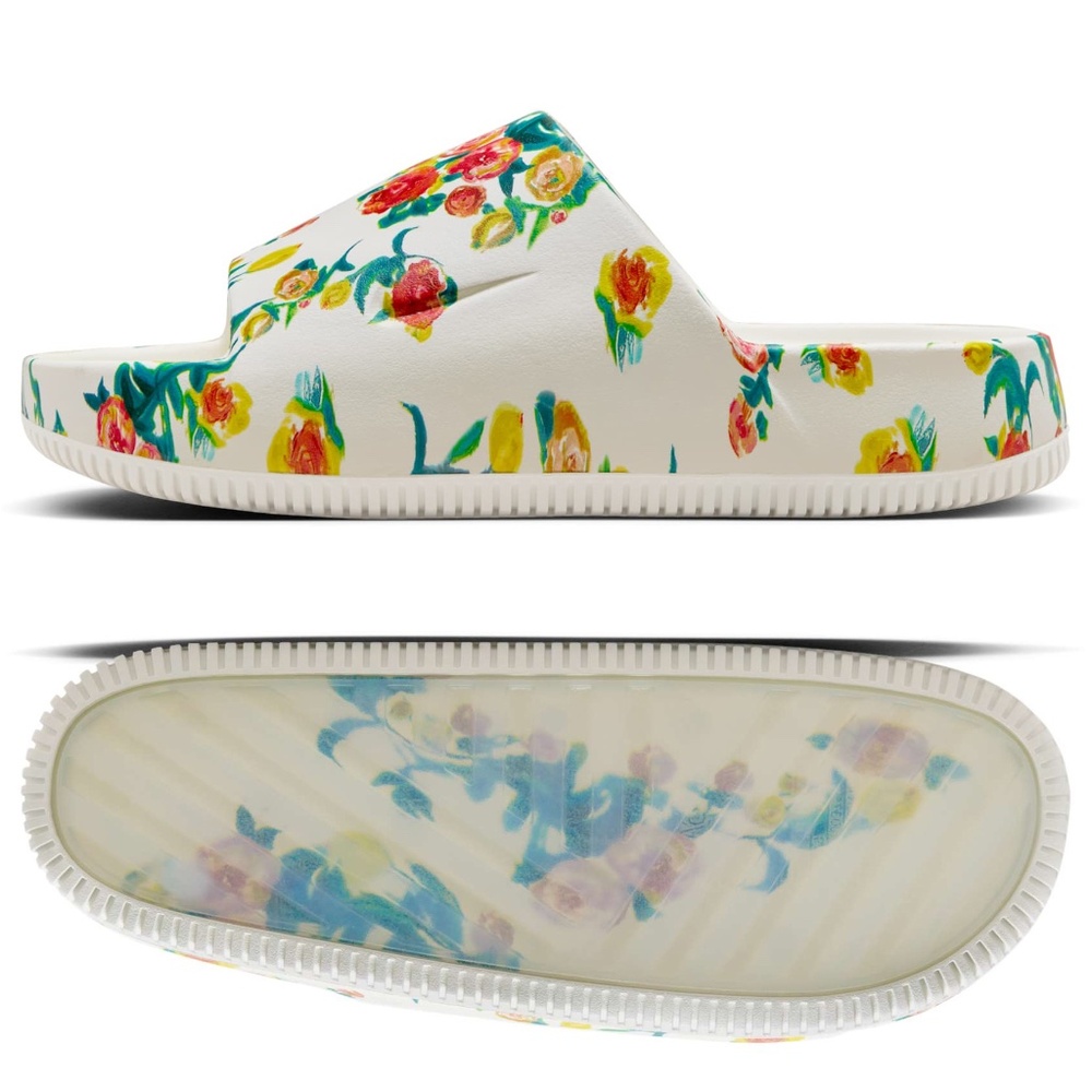 Nike Calm FOAM Printed Floral Sail/Sail HF1069-100 Women's Slides
